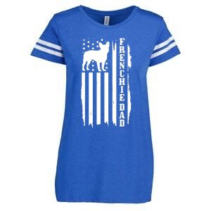 French Bulldog Dad American Flag Patriotic Frenchie Dog Enza Ladies Jersey Football T-Shirt