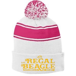 Funny Beagle Dog Lover Gift Stripe Pom Pom Beanie