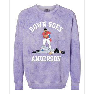 FUNNY BASEBALL DOWN GOES ANDERSON Colorblast Crewneck Sweatshirt