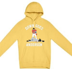 FUNNY BASEBALL DOWN GOES ANDERSON Premium Pullover Hoodie