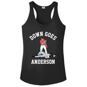 FUNNY BASEBALL DOWN GOES ANDERSON Ladies PosiCharge Competitor Racerback Tank