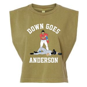 FUNNY BASEBALL DOWN GOES ANDERSON Garment-Dyed Women's Muscle Tee