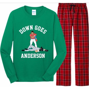 FUNNY BASEBALL DOWN GOES ANDERSON Long Sleeve Pajama Set