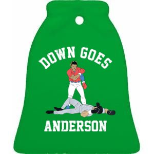 FUNNY BASEBALL DOWN GOES ANDERSON Ceramic Bell Ornament