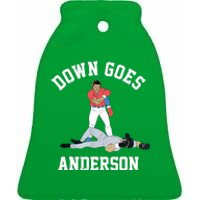 FUNNY BASEBALL DOWN GOES ANDERSON Ceramic Bell Ornament