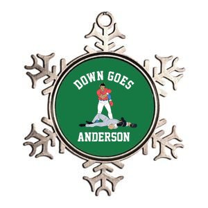 FUNNY BASEBALL DOWN GOES ANDERSON Metallic Star Ornament