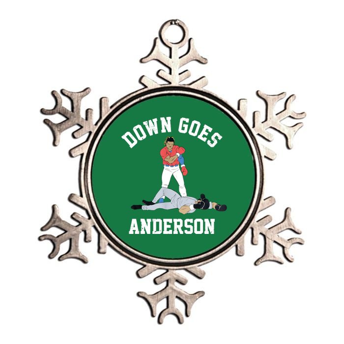 FUNNY BASEBALL DOWN GOES ANDERSON Metallic Star Ornament