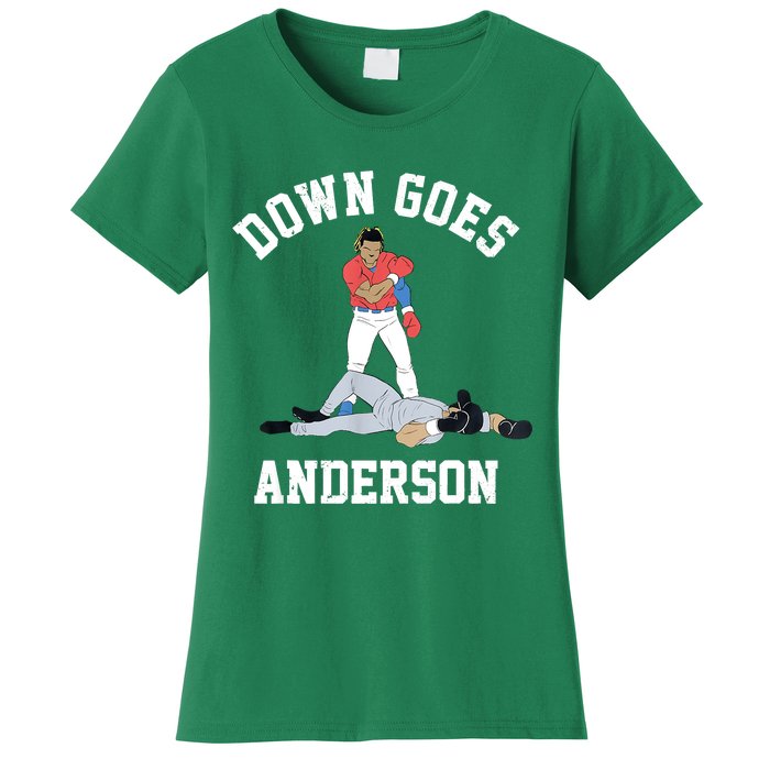 FUNNY BASEBALL DOWN GOES ANDERSON Women's T-Shirt