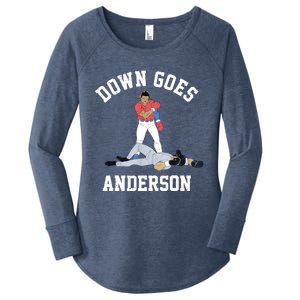 FUNNY BASEBALL DOWN GOES ANDERSON Women's Perfect Tri Tunic Long Sleeve Shirt