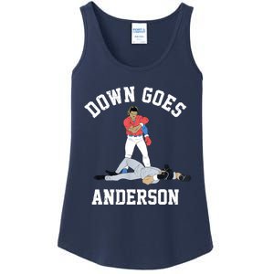 FUNNY BASEBALL DOWN GOES ANDERSON Ladies Essential Tank