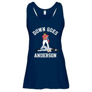 FUNNY BASEBALL DOWN GOES ANDERSON Ladies Essential Flowy Tank