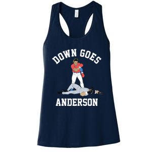 FUNNY BASEBALL DOWN GOES ANDERSON Women's Racerback Tank