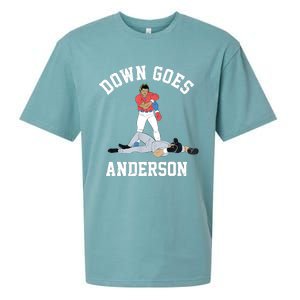 FUNNY BASEBALL DOWN GOES ANDERSON Sueded Cloud Jersey T-Shirt