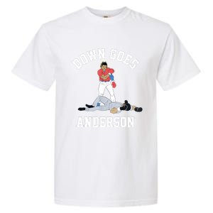 FUNNY BASEBALL DOWN GOES ANDERSON Garment-Dyed Heavyweight T-Shirt