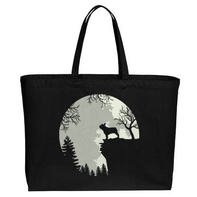 French Bulldog Dog And Moon Shirts Halloween Costume Cotton Canvas Jumbo Tote