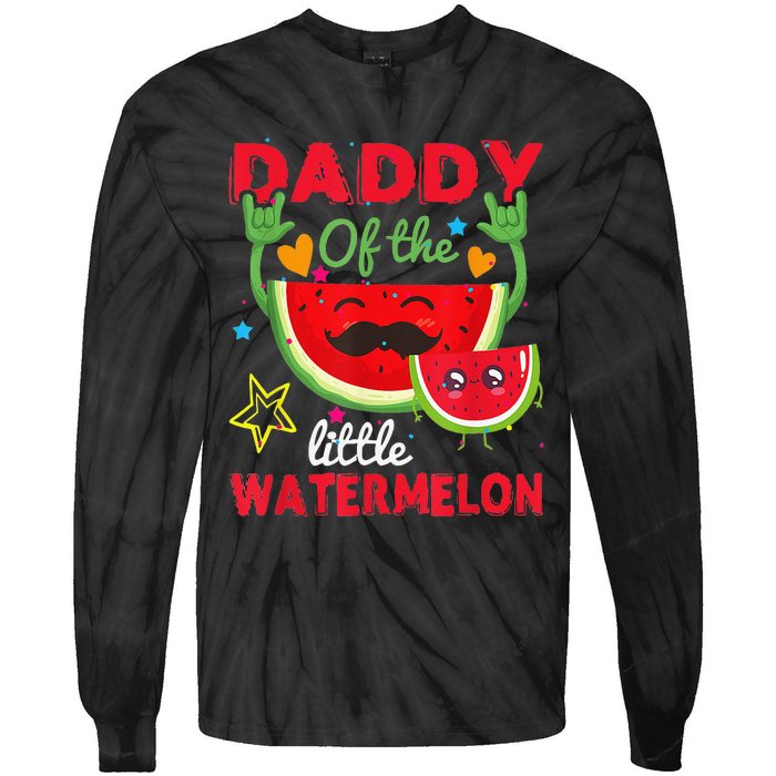 Funny Birthday DadFunny Birthdady Watermelon Tie-Dye Long Sleeve Shirt