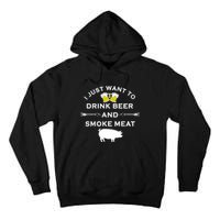 Funny BBQ Drink Beer Smoke Meat Grill Tall Hoodie