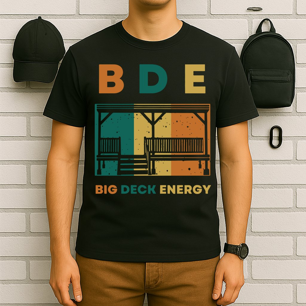 Funny Big Deck Energy BDE Dad Jokes T-Shirt