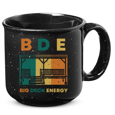 Funny Big Deck Energy BDE Dad Jokes 15oz Campfire Ceramic Mug