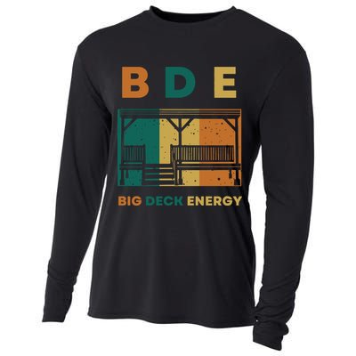 Funny Big Deck Energy BDE Dad Jokes Cooling Performance Long Sleeve Crew