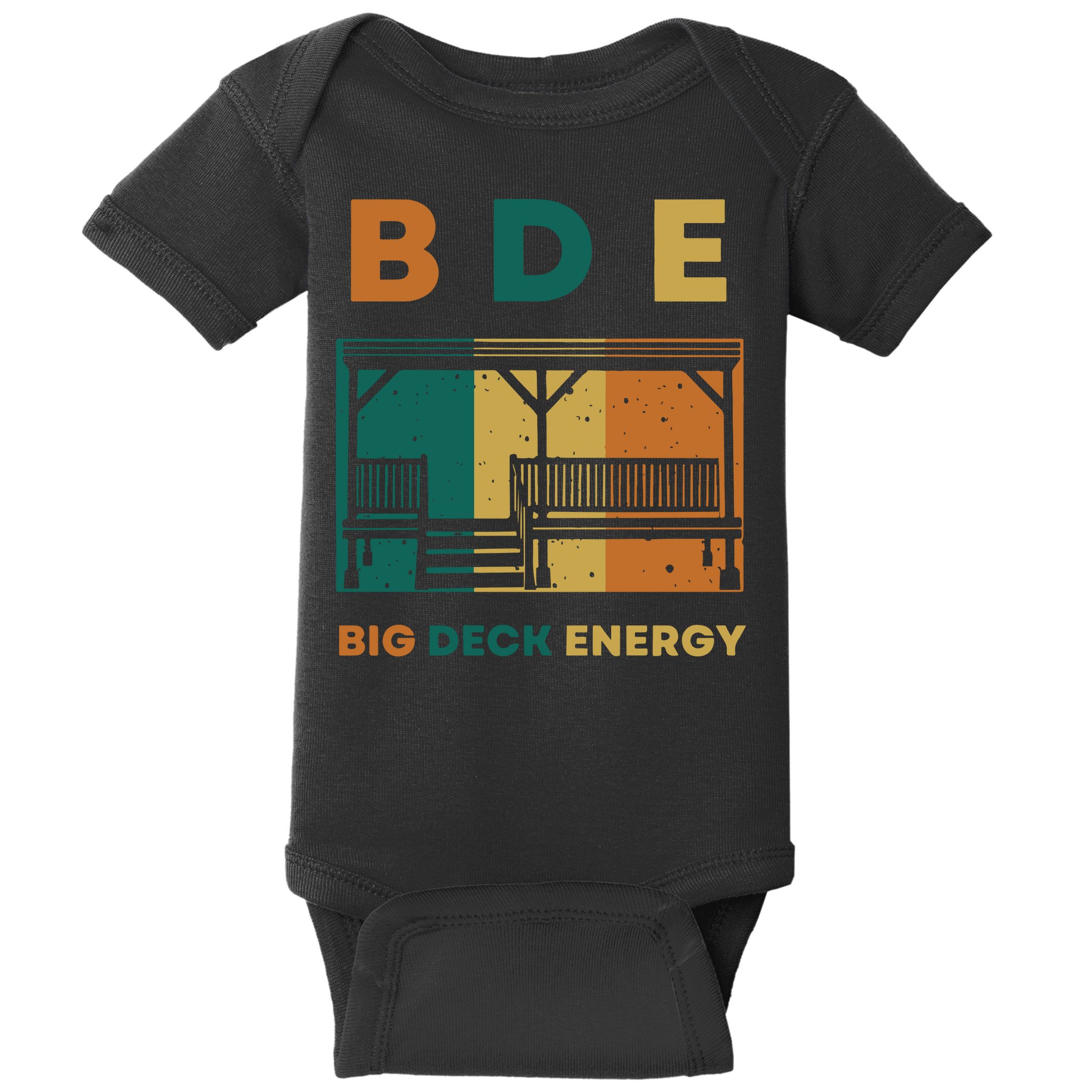 Funny Big Deck Energy BDE Dad Jokes Baby Bodysuit