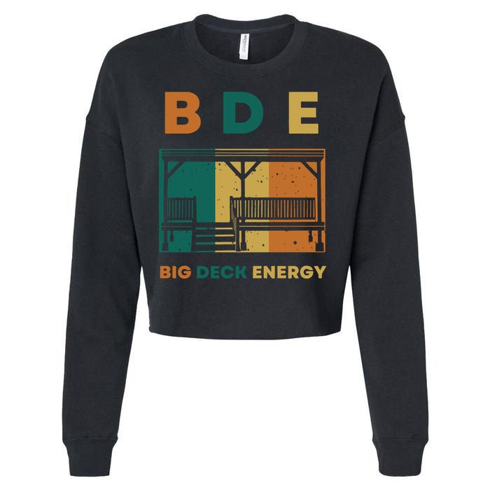 Funny Big Deck Energy BDE Dad Jokes Cropped Pullover Crew