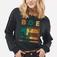 Funny Big Deck Energy BDE Dad Jokes Cropped Pullover Crew