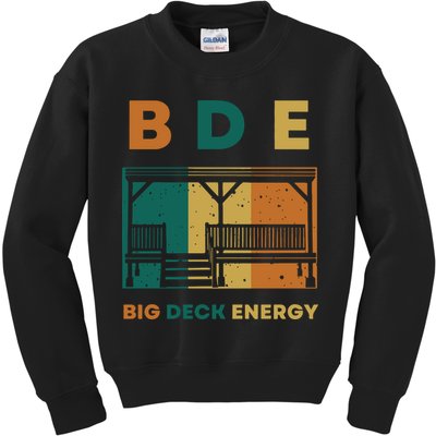 Funny Big Deck Energy BDE Dad Jokes Kids Sweatshirt