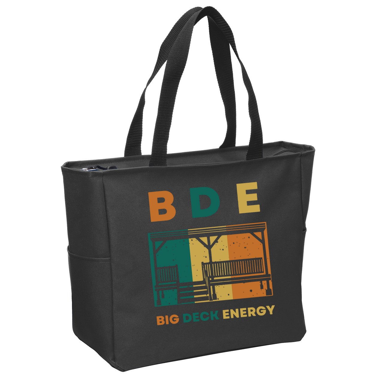 Funny Big Deck Energy BDE Dad Jokes Zip Tote Bag
