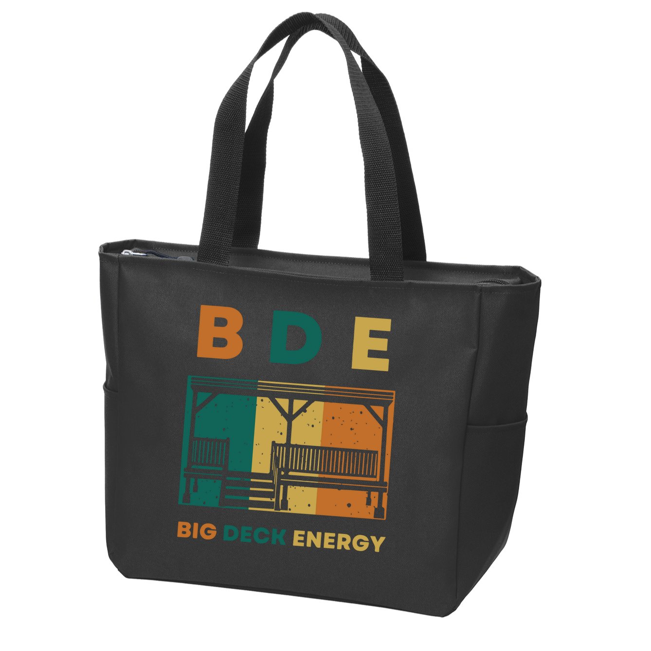 Funny Big Deck Energy BDE Dad Jokes Zip Tote Bag