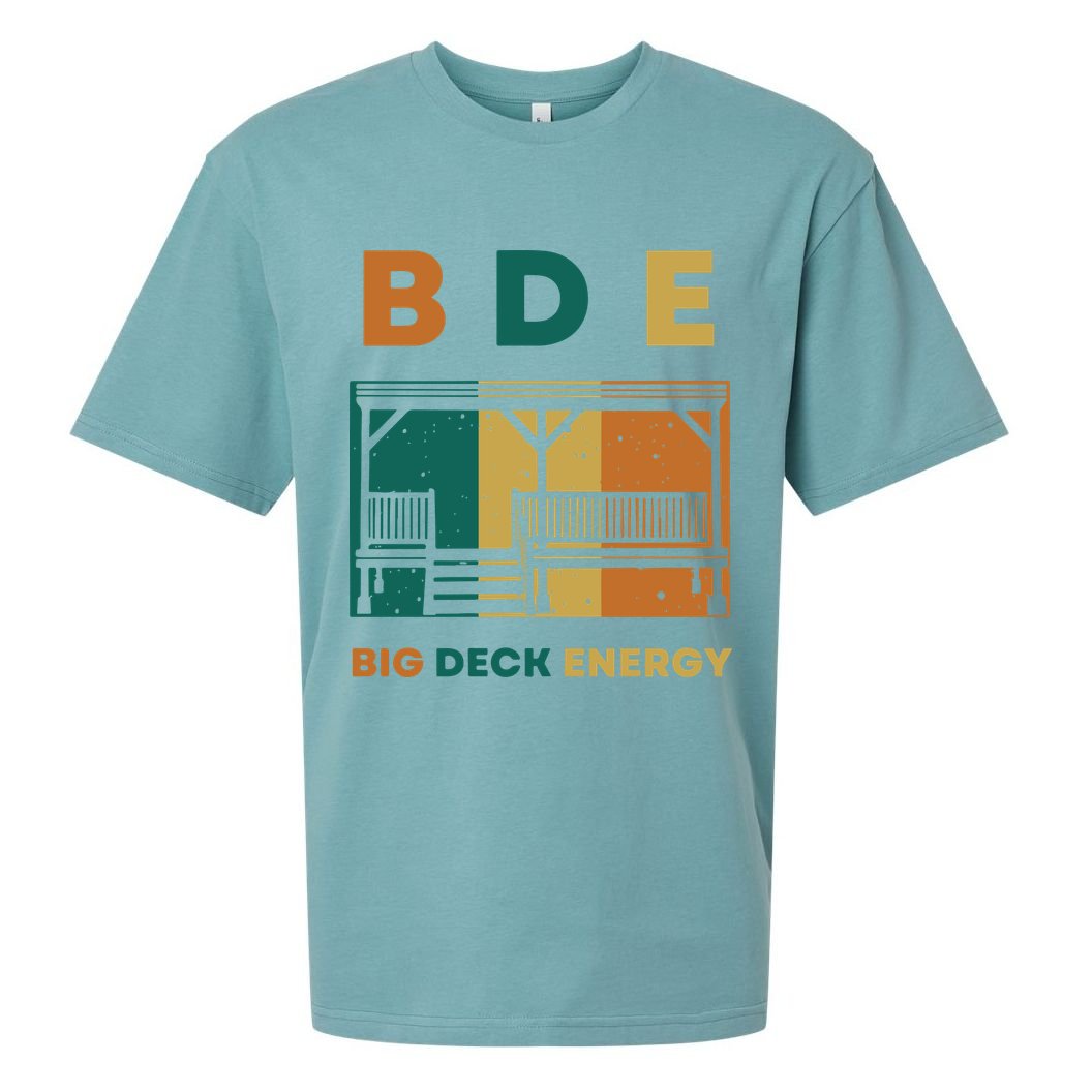 Funny Big Deck Energy BDE Dad Jokes Sueded Cloud Jersey T-Shirt