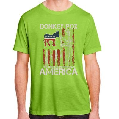 Funny Biden Donkey Pox The Disease Destroying America Back Adult ChromaSoft Performance T-Shirt