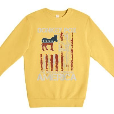 Funny Biden Donkey Pox The Disease Destroying America Back Premium Crewneck Sweatshirt