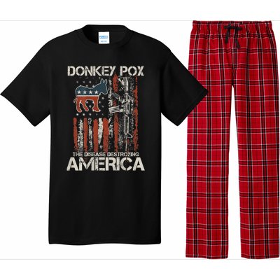 Funny Biden Donkey Pox The Disease Destroying America Back Pajama Set