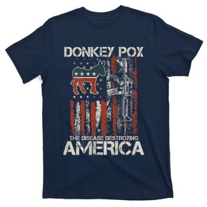 Funny Biden Donkey Pox The Disease Destroying America Back T-Shirt