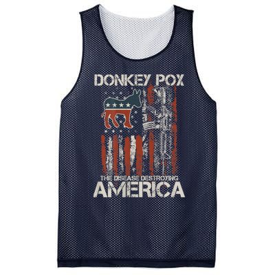 Funny Biden Donkey Pox The Disease Destroying America Back Mesh Reversible Basketball Jersey Tank