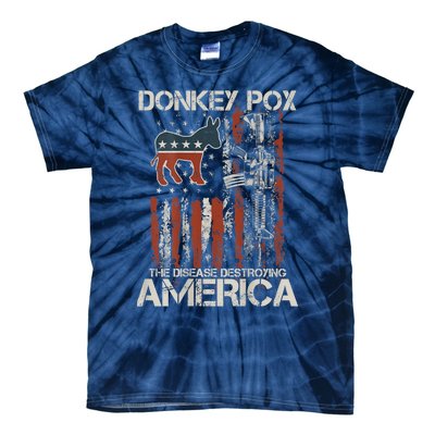 Funny Biden Donkey Pox The Disease Destroying America Back Tie-Dye T-Shirt