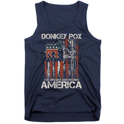 Funny Biden Donkey Pox The Disease Destroying America Back Tank Top