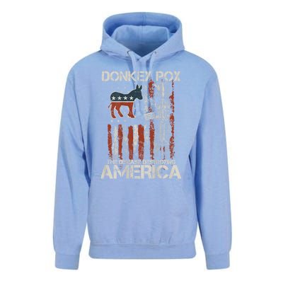 Funny Biden Donkey Pox The Disease Destroying America Back Unisex Surf Hoodie