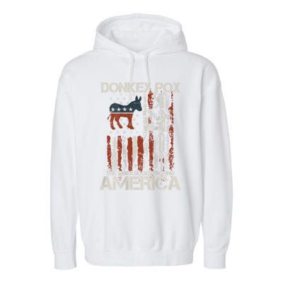 Funny Biden Donkey Pox The Disease Destroying America Back Garment-Dyed Fleece Hoodie