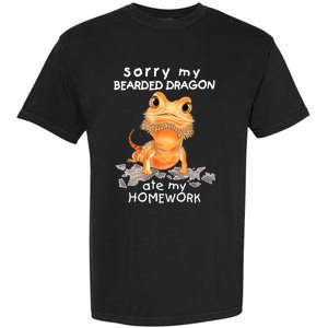 Funny Bearded Dragon Cute Lizard Beardie Ate My Homework Gift Garment-Dyed Heavyweight T-Shirt