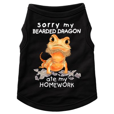 Funny Bearded Dragon Cute Lizard Beardie Ate My Homework Gift Doggie Tank