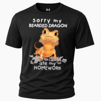 Funny Bearded Dragon Cute Lizard Beardie Ate My Homework Gift Cooling Performance Crew T-Shirt