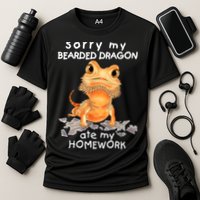 Funny Bearded Dragon Cute Lizard Beardie Ate My Homework Gift Cooling Performance Crew T-Shirt