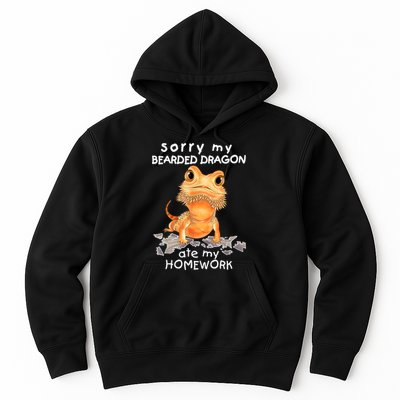 Funny Bearded Dragon Cute Lizard Beardie Ate My Homework Gift Hoodie