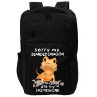 Funny Bearded Dragon Cute Lizard Beardie Ate My Homework Gift Impact Tech Backpack
