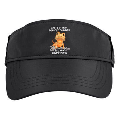 Funny Bearded Dragon Cute Lizard Beardie Ate My Homework Gift Adult Drive Performance Visor