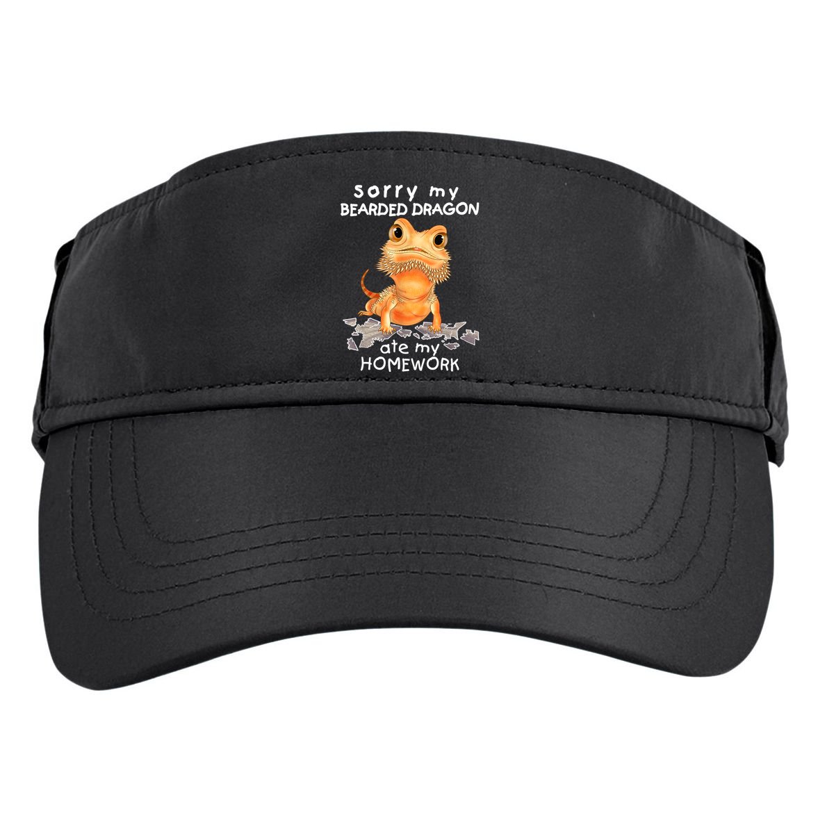 Funny Bearded Dragon Cute Lizard Beardie Ate My Homework Gift Adult Drive Performance Visor