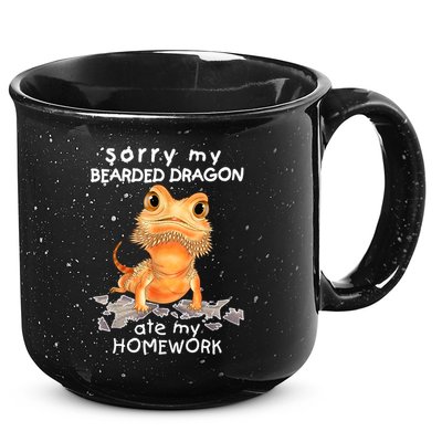 Funny Bearded Dragon Cute Lizard Beardie Ate My Homework Gift 15oz Campfire Ceramic Mug