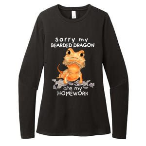 Funny Bearded Dragon Cute Lizard Beardie Ate My Homework Gift Womens CVC Long Sleeve Shirt